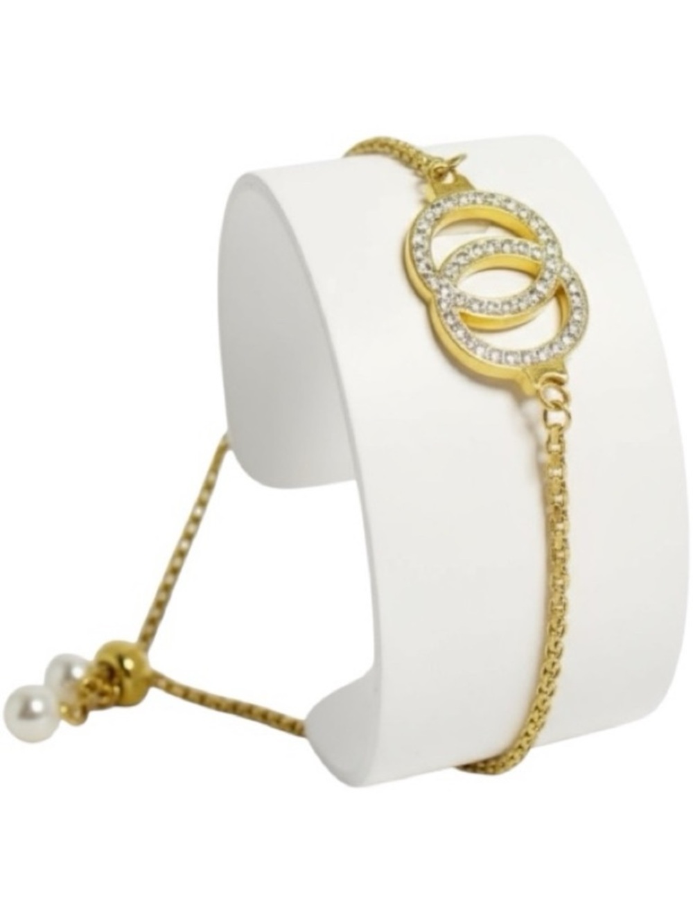 Gold Plated Love Circles CZ Bracelet
